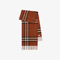 Check Cashmere Scarf in Brick | Burberry® Official