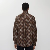Relaxed Fit Check Cotton Shirt in Truffle brown - Men | Burberry® Official