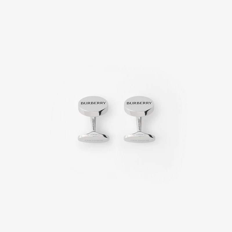 Logo Cufflinks in Silver - Men | Burberry® Official