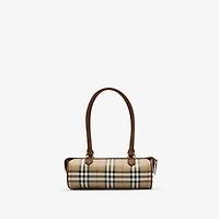 Mini Check Barrel Bag in Archive beige - Women | Burberry® Official