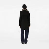 Short Kensington Heritage Trench Coat in Black - Women, Cotton Gabardine | Burberry® Official