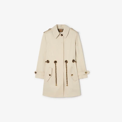 Short Gabardine Stonehaven Car Coat in Clam beige - Women, Cotton Gabardine | Burberry® Official