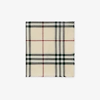 Wide Check Wool Scarf in Stone | Burberry® Official