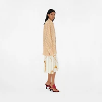 B Silk Shirt in Gold/white - Women | Burberry® Official
