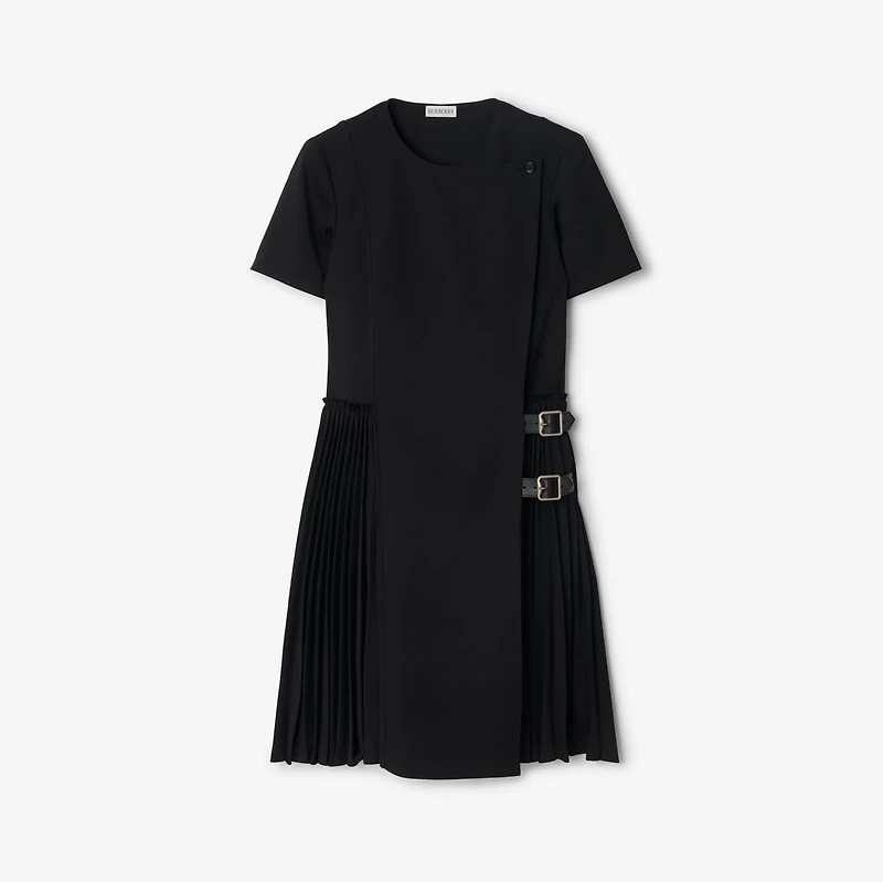 Wool Blend Kilt Dress in Black - Women | Burberry® Official