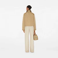 Cropped Quilted Nylon Jacket in Flax/sand - Women | Burberry® Official