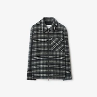 Check Wool Overshirt in Chess black/bass grey - Men | Burberry® Official