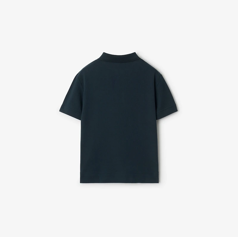 Cotton Polo Shirt in Storm blue | Burberry® Official