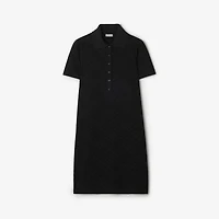 Check Wool Silk Polo Shirt Dress in Black - Women | Burberry® Official
