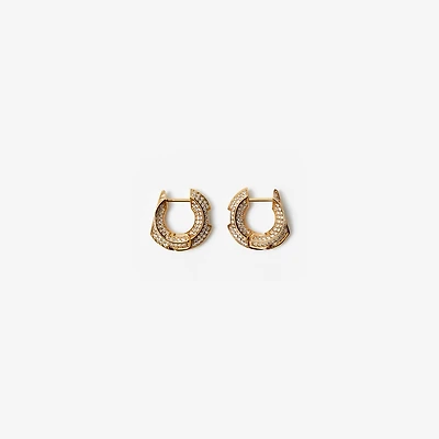 Hollow Pavé Hoop Earrings in Gold/clear - Women | Burberry® Official