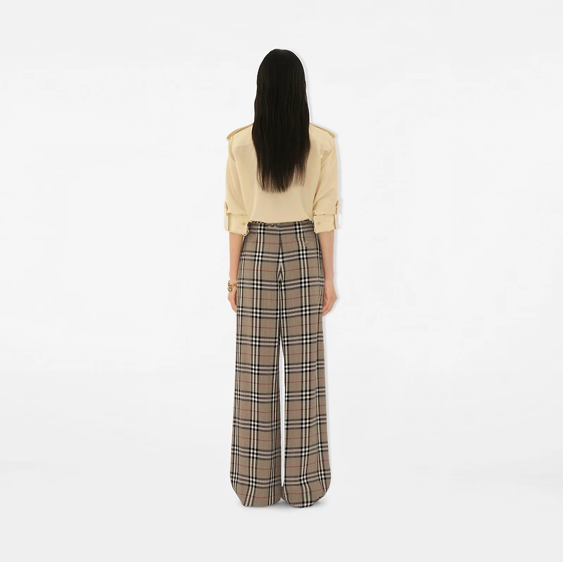 Silk Wool Blend Shirt in Nutmeg - Women | Burberry® Official
