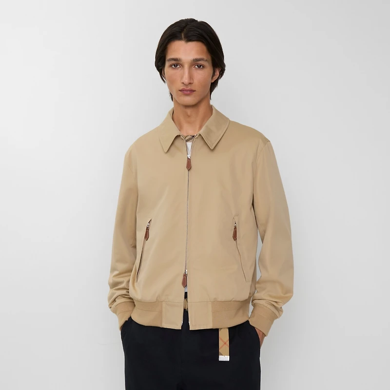 Gabardine Harrington Jacket in Honey beige - Men | Burberry® Official
