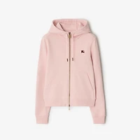 Knight Stamp Cotton Zip Hoodie in Bouquet pink - Women | Burberry® Official