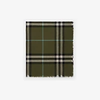 Wide Check Wool Scarf in Pea | Burberry® Official