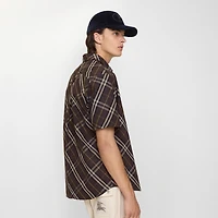 Relaxed Fit Check Cotton Shirt in Truffle brown - Men | Burberry® Official
