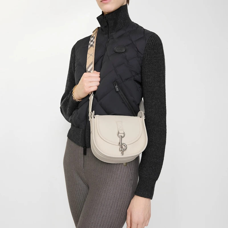 Mini B Clip Messenger Bag in Soap beige - Women | Burberry® Official