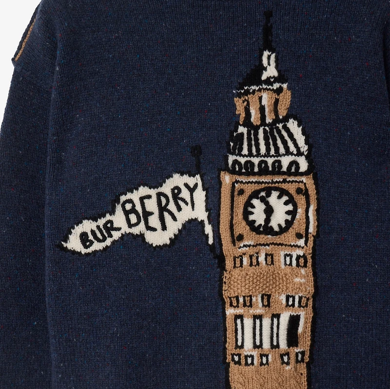 Big Ben Wool Sweater in Storm | Burberry® Official