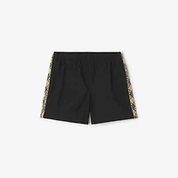 Check Trim Swim Shorts in Black | Burberry® Official
