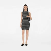 B Charm Wool Blend Dress in Black - Women, Nylon | Burberry® Official