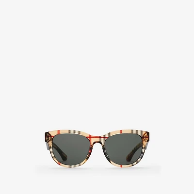Check Round Sunglasses in Vintage check | Burberry® Official