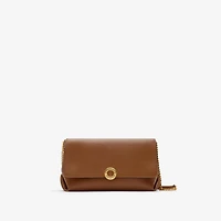 Leather Chain Strap Clutch in Hazel brown - Women | Burberry® Official