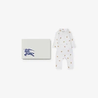 Thomas Bear Stretch Cotton Two-piece Baby Gift Set in White - Children | Burberry® Official