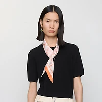 Skinny Contrast Check Silk Scarf in Sugar/hume | Burberry® Official