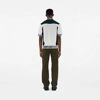 Logo Trim​ Wool Polo Shirt in White/black/green - Men | Burberry® Official