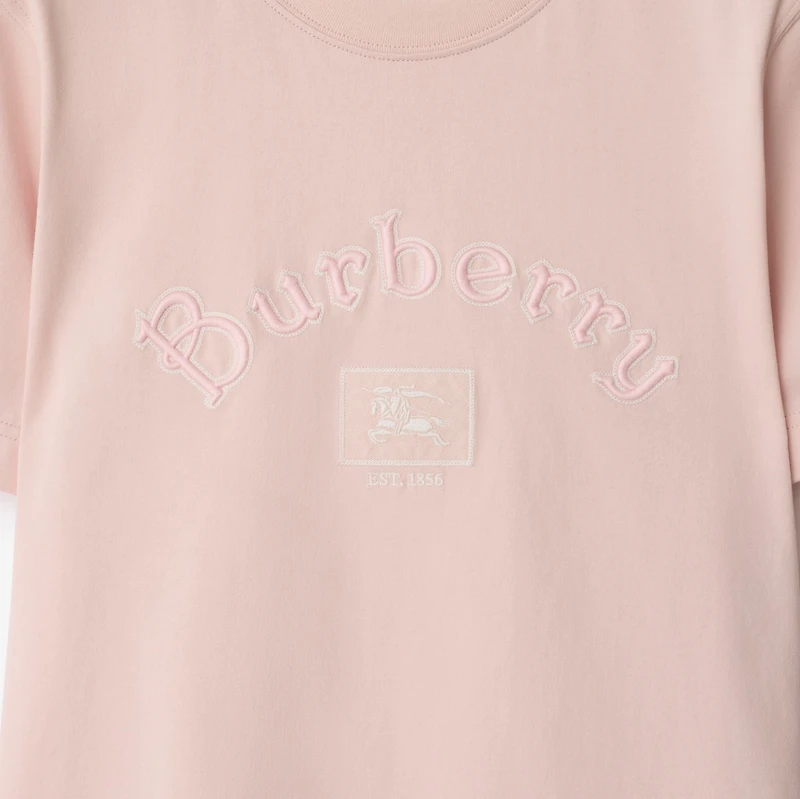 Gothic Logo Cotton T-shirt in Bouquet - Women | Burberry® Official