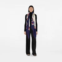 Tower Bridge Cashmere Silk Scarf in Knight | Burberry® Official