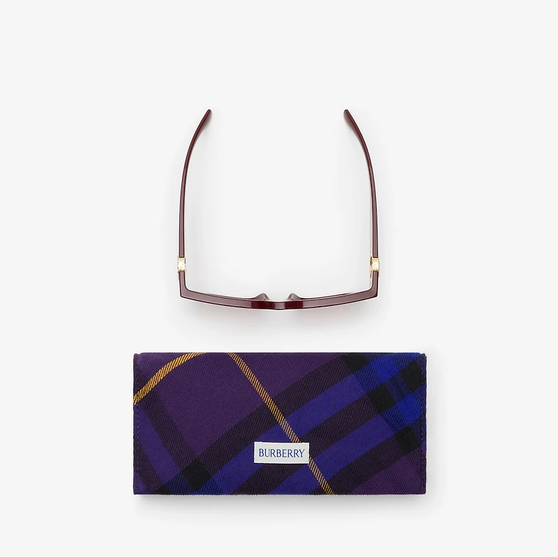 EKD Rectangular Sunglasses in Dark red - Women | Burberry® Official