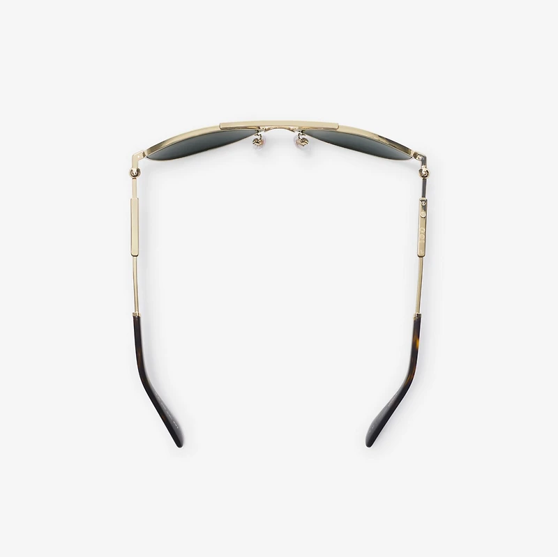 Metal Logo Square Sunglasses in Shiny gold | Burberry® Official