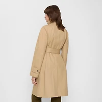 Mid-length Bonded Cotton Car Coat in Flax beige - Women | Burberry® Official