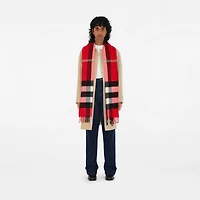 Check Cashmere Scarf in Red | Burberry® Official