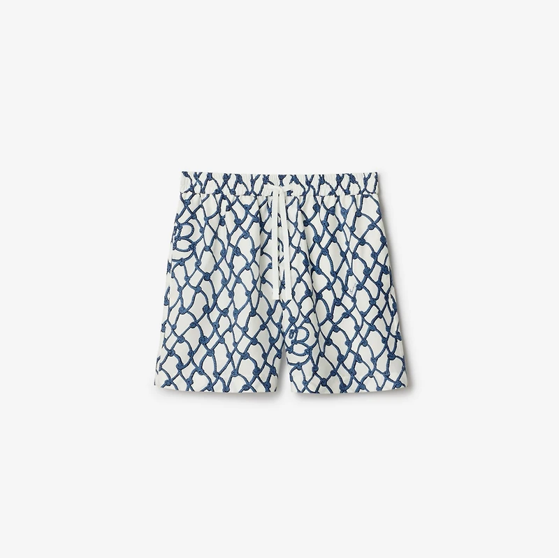 Knot Silk Shorts in Pool - Women | Burberry® Official