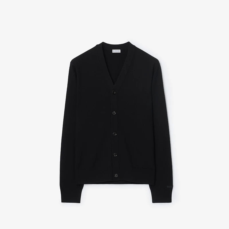 Wool Cardigan in Black - Men | Burberry® Official