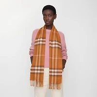 Check Cashmere Scarf in Squash | Burberry® Official