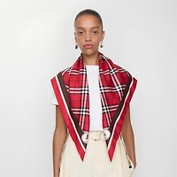 Check Silk Scarf in Post | Burberry® Official