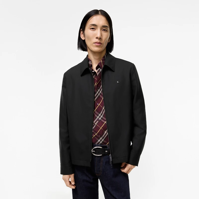 Wool Bloomsbury Harrington Jacket in Black - Men | Burberry® Official