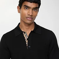 Wool Polo Shirt in Black - Men | Burberry® Official