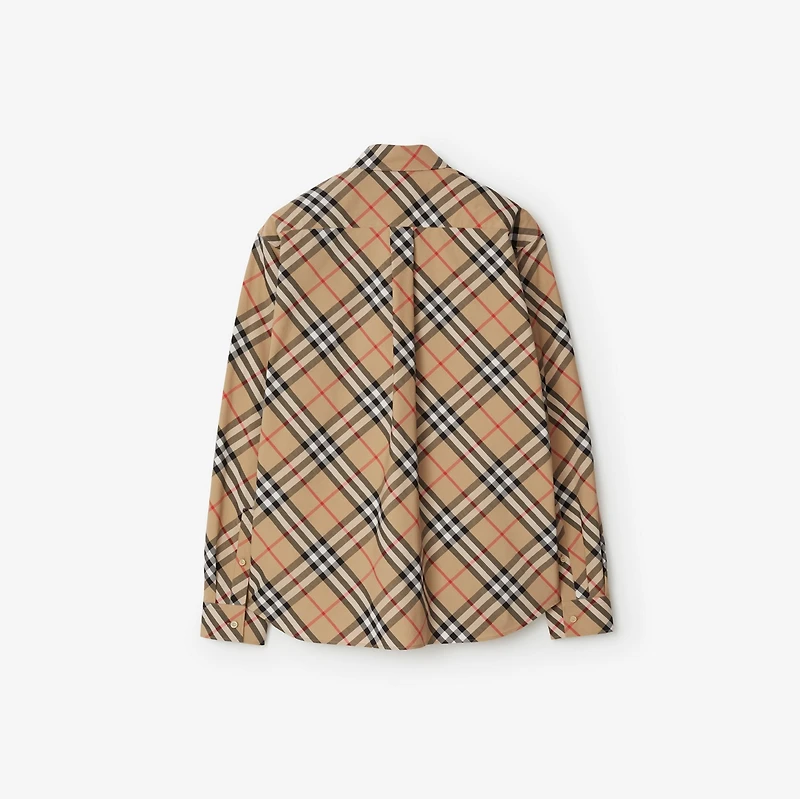Regular Fit Check Cotton Shirt in Sand - Men | Burberry® Official