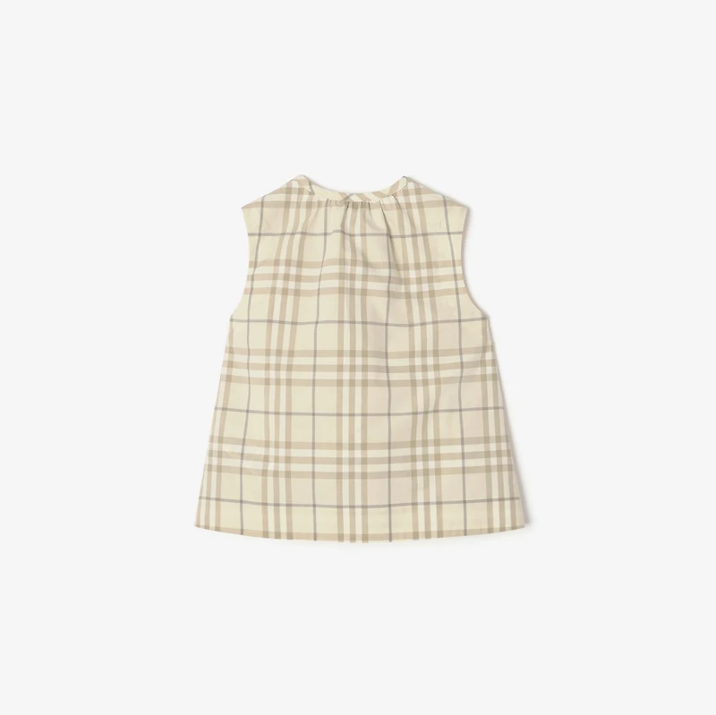 Check Cotton Top in Sesame beige | Burberry® Official