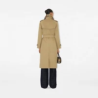 Long Gabardine Waterloo Trench Coat in Hamper - Women, Cotton Gabardine | Burberry® Official