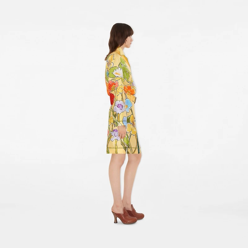 Highgrove Cascading Flowers Silk Skirt in Buttermilk - Women | Burberry® Official