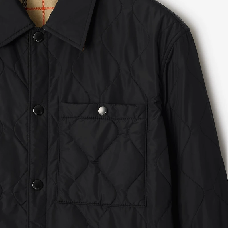 Reversible Quilted Nylon Overshirt in Black - Men | Burberry® Official
