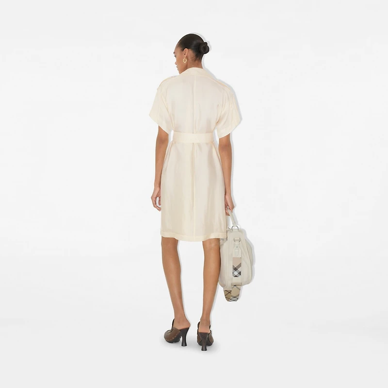 Viscose Trench Dress in Pelican - Women | Burberry® Official