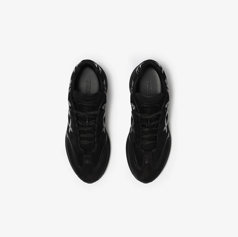 Nylon, Suede and Leather Eclipse Sneakers in Black - Men | Burberry® Official