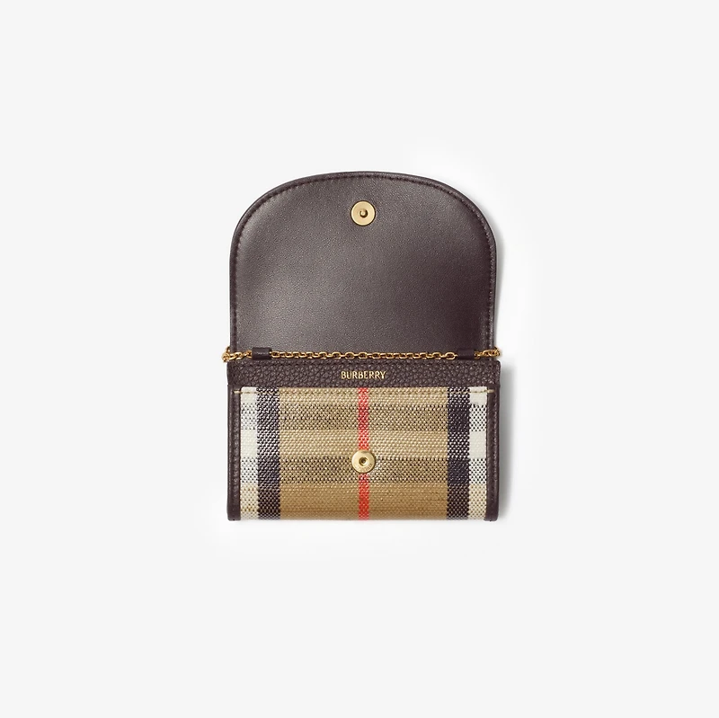 Highlands Chain Card Case​ in Sand beige - Women | Burberry® Official