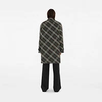 Long Reversible Gabardine Car Coat in Black - Men, Cotton | Burberry® Official