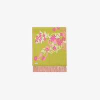Wide Floral EKD Cashmere Scarf in Begonia pink | Burberry® Official